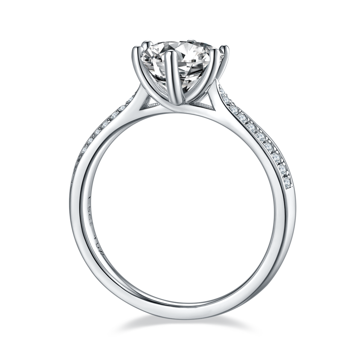 Starlight Queen S925 Silver Plated Platinum Moissanite Diamond Women's Ring 1.5 Carat D-Class